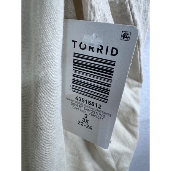 Torrid T-Shirt Women Size 3X Tan Your Body Loves You Graphic Oversized Tunic - Picture 4 of 6